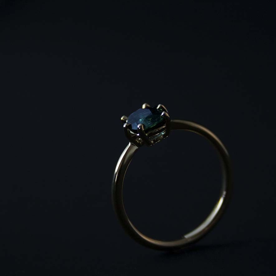 Fiançailles or 18k et saphir